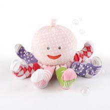Mrs. Sock T. Pus Plush Plus Octopus with 4 Pairs of Socks (Pink)