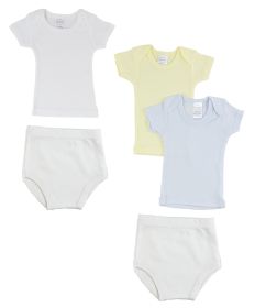 Infant Boys T-Shirts and Training Pants (Color: White/Blue, size: small)