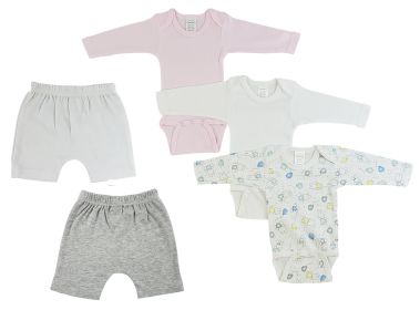 Infant Girls Long Sleeve Onezies and Pants (Color: White/Grey, size: large)