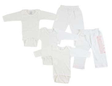 Infant Long Sleeve Onezies and Track Sweatpants (Color: White/Pink, size: medium)