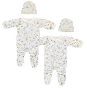 Unisex Closed-toe Sleep & Play with Caps (Pack of 4 ) (Color: White, size: medium)